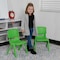 Flash Furniture Green Plastic Stackable School Chair with 10.5'' Seat Height, PK2 2-YU-YCX-003-GREEN-GG - alternate 8